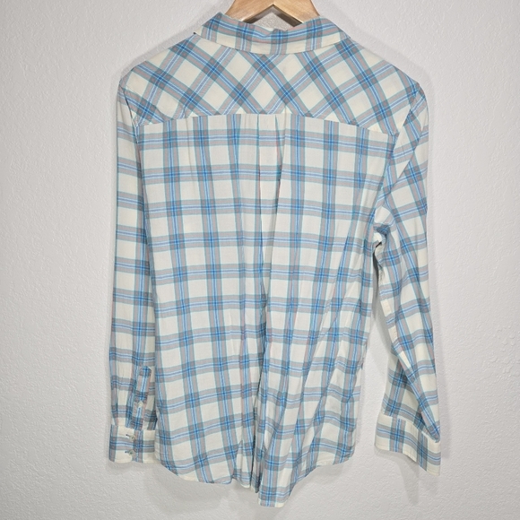 Talbots Large Plaid Button Up Cotton Shirt - Picture 5 of 5